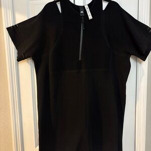 Adidas Women Black T shirt Mini Dress Shoulder Cut